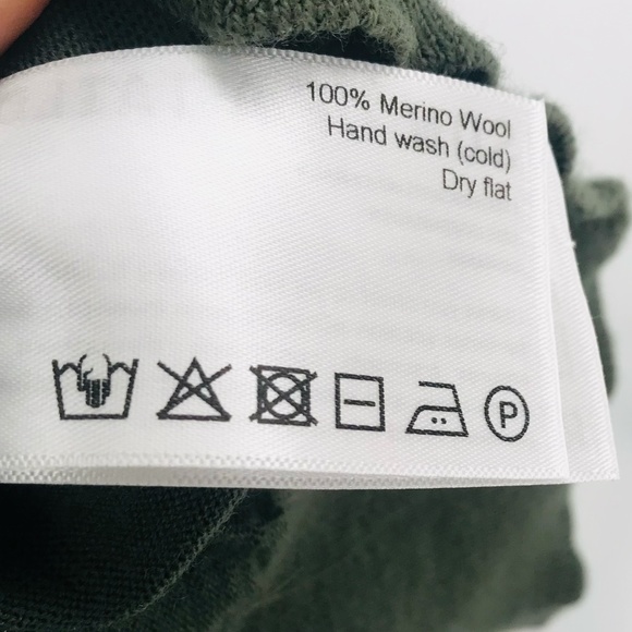 Son Of A Tailor Crewneck Merino Wool Knit Sweater Olive Green Size Small - Picture 3 of 4